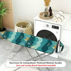 1-Piece Starry Blue Gold Wave  Ironing Board Cover, Universal Size, Without Board
