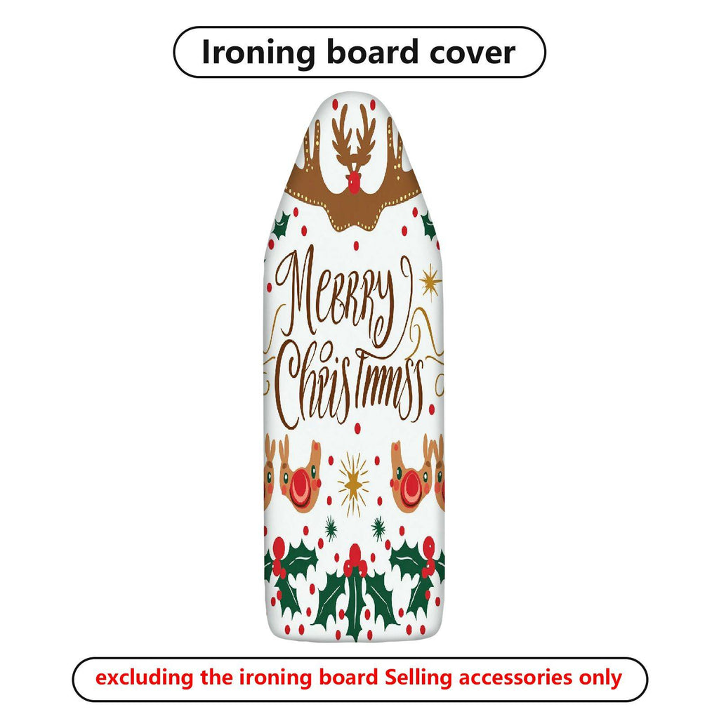 1-Piece Christmas Reindeer Holly  Ironing Board Cover, Universal Size, Without Board