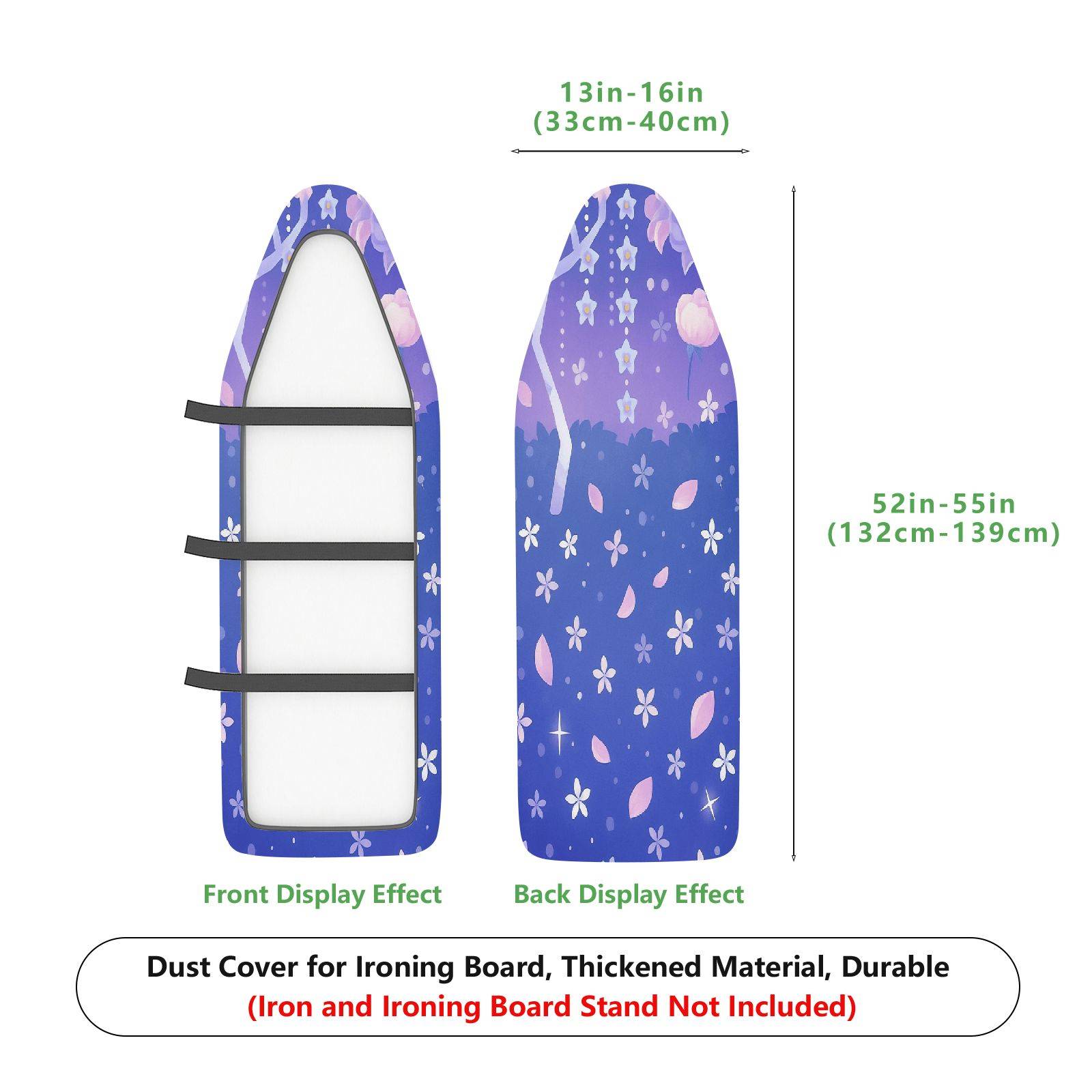 1-Piece Floral Star Moon  Ironing Board Cover, Universal Size, Without Board