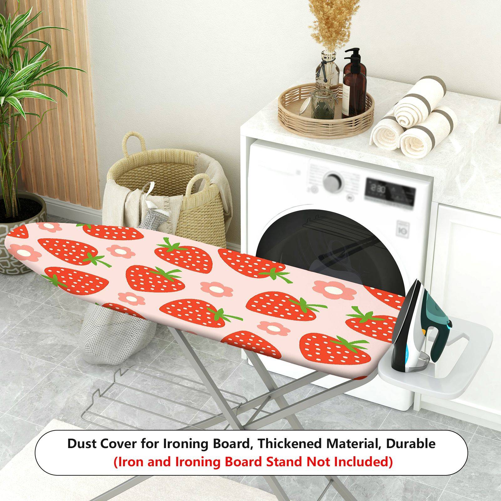 1-Piece Strawberry Floral Fruit  Ironing Board Cover, Universal Size, Without Board