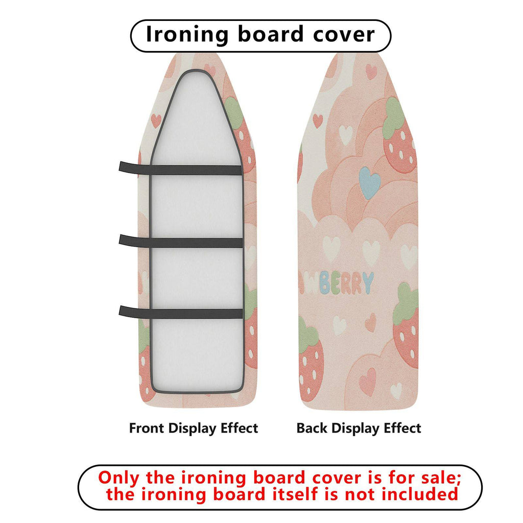 1-Piece Strawberry Heart Pink  Ironing Board Cover, Universal Size, Without Board