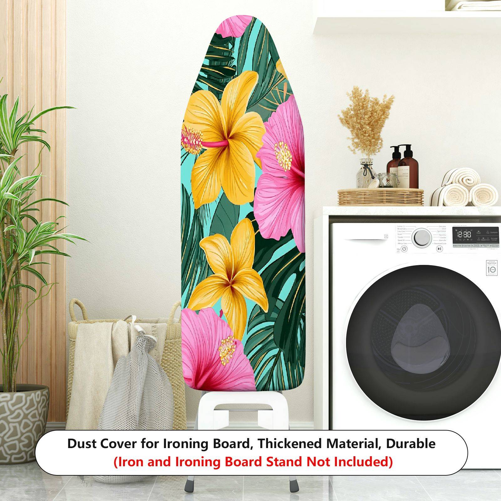 1-Piece Tropical Floral Leaf Deco  Ironing Board Cover, Universal Size, Without Board