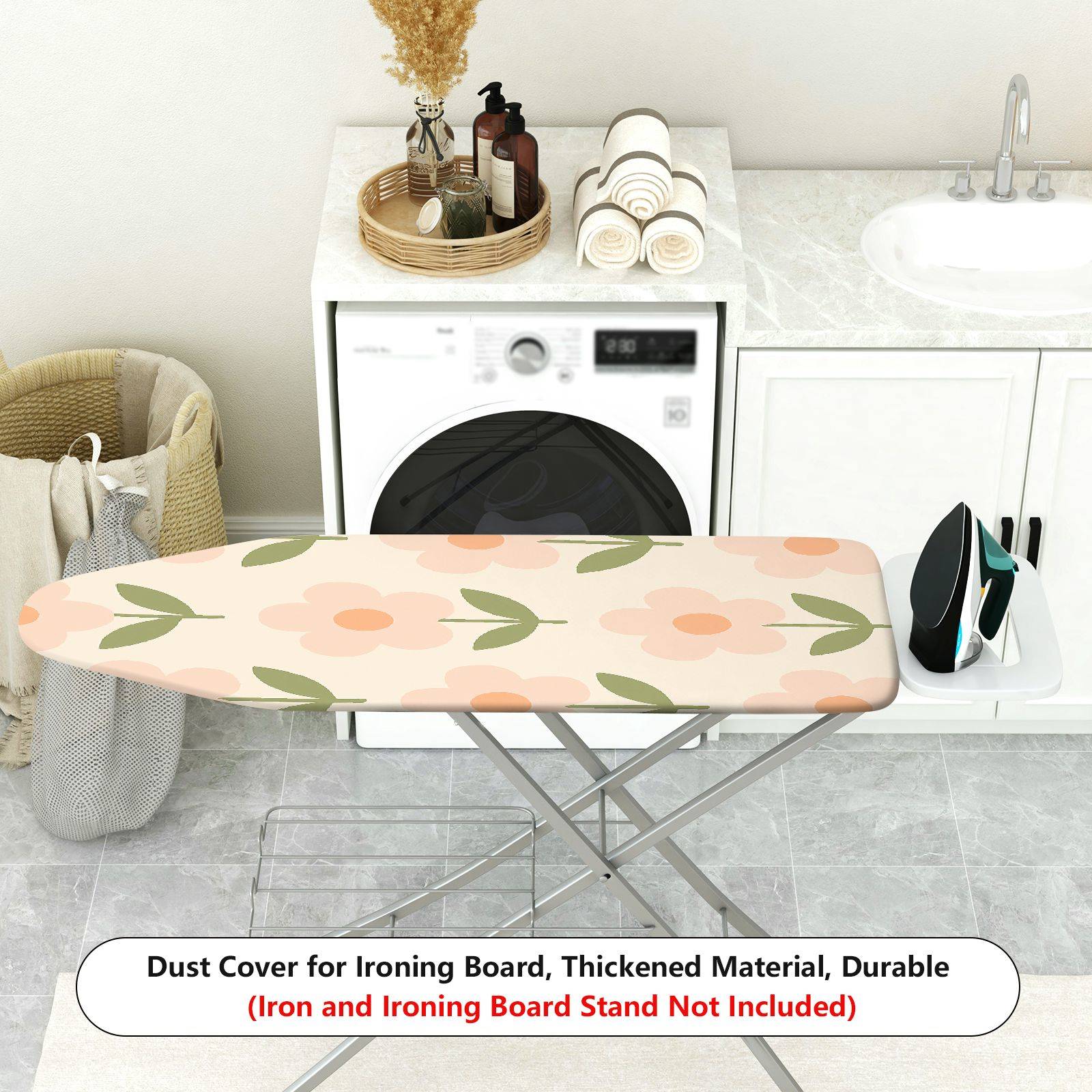 1-Piece Floral Pattern Pastel Retro  Ironing Board Cover, Universal Size, Without Board