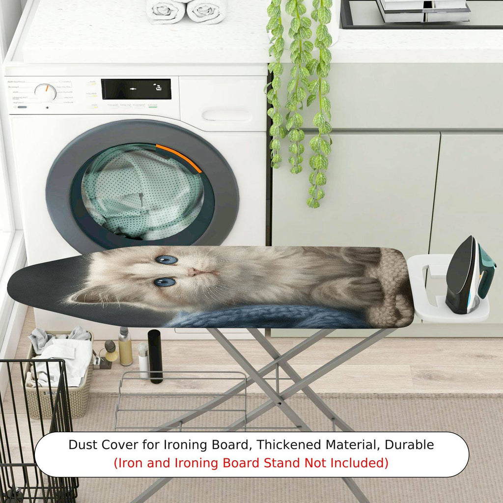 1-Piece Cat Kitten Blue  Ironing Board Cover, Universal Size, Without Board