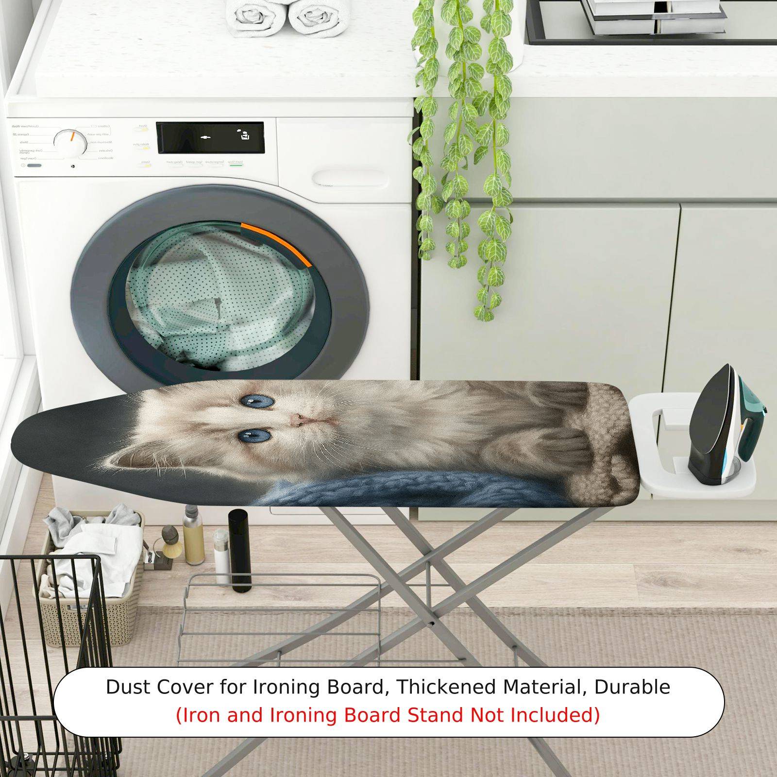1-Piece Cat Kitten Blue  Ironing Board Cover, Universal Size, Without Board