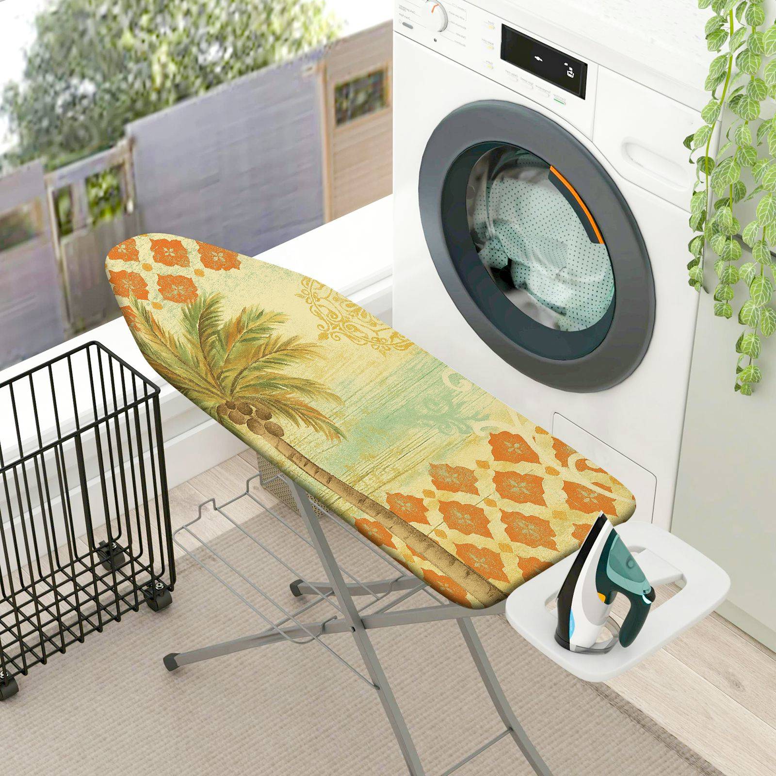 1-Piece Tropical Vintage Floral  Ironing Board Cover, Universal Size, Without Board
