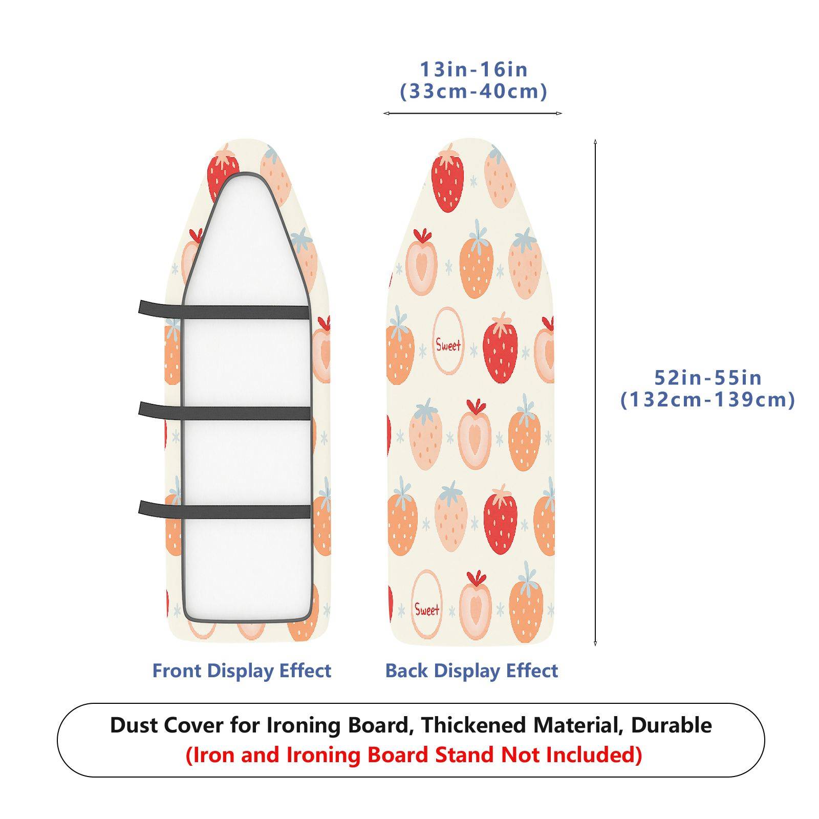 1-Piece Fruit Pattern Strawberry Sweet  Ironing Board Cover, Universal Size, Without Board