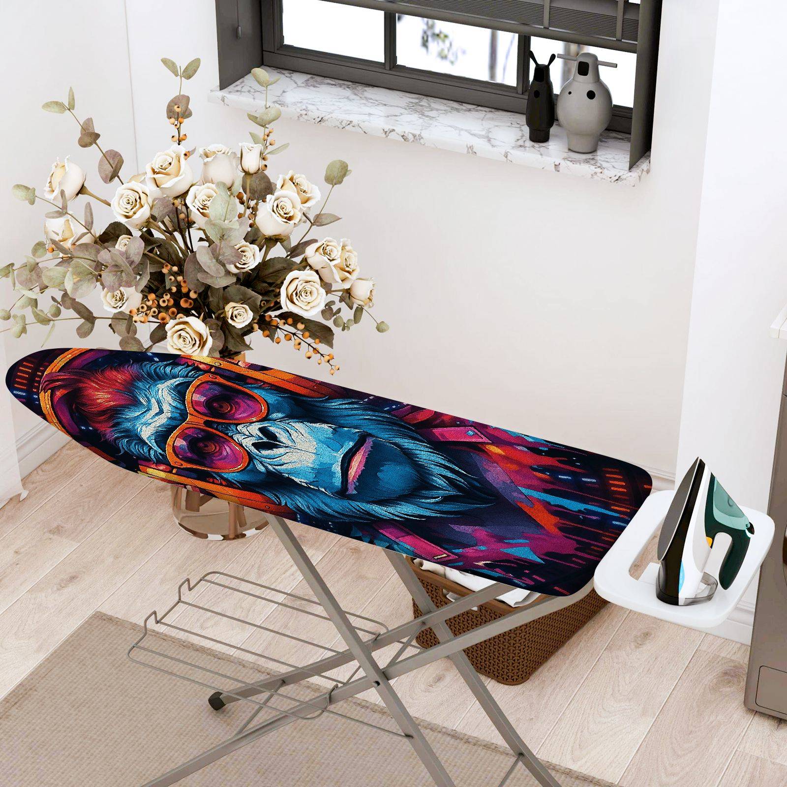 1-Piece Animal Art Funky Gorilla  Ironing Board Cover, Universal Size, Without Board