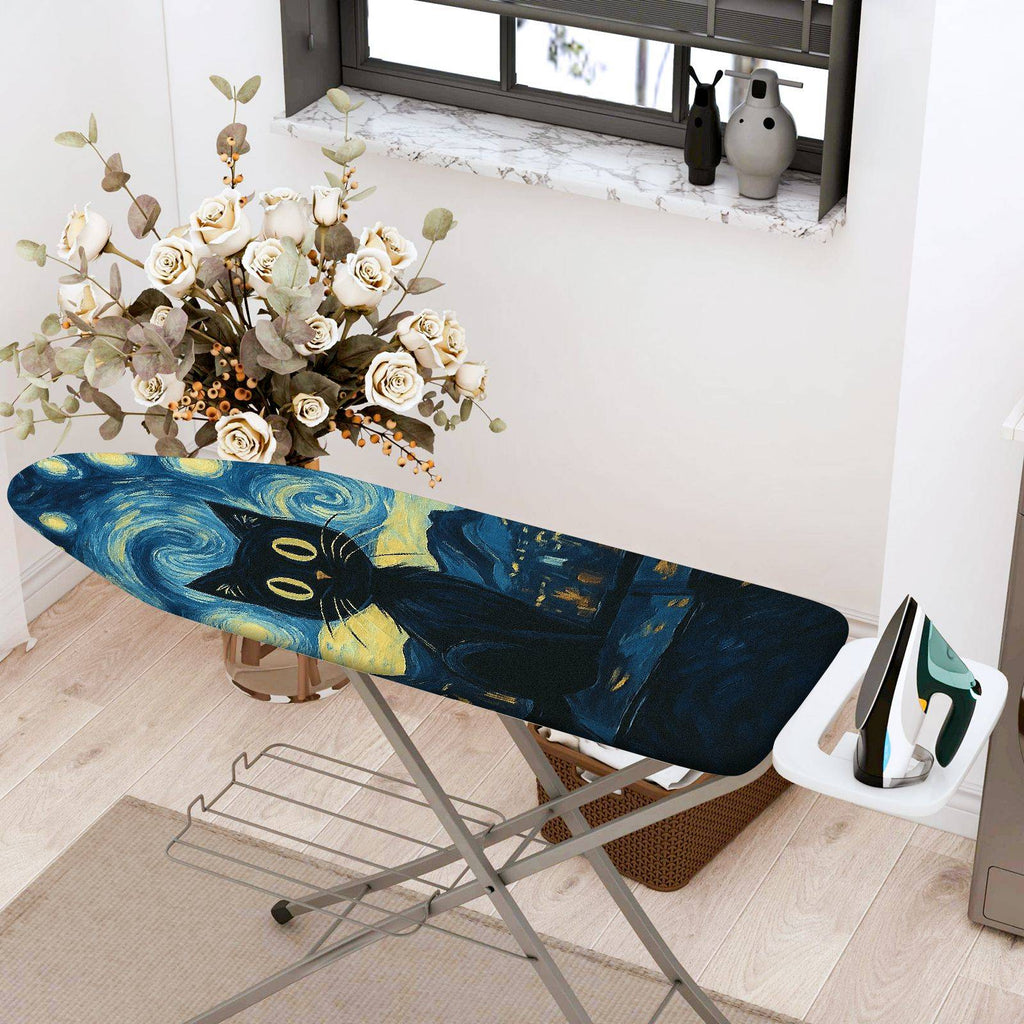 1-Piece Starry Night Cat Artistic  Ironing Board Cover, Universal Size, Without Board