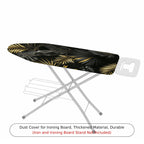1-Piece Tropical Leaves Black Gold  Ironing Board Cover, Universal Size, Without Board