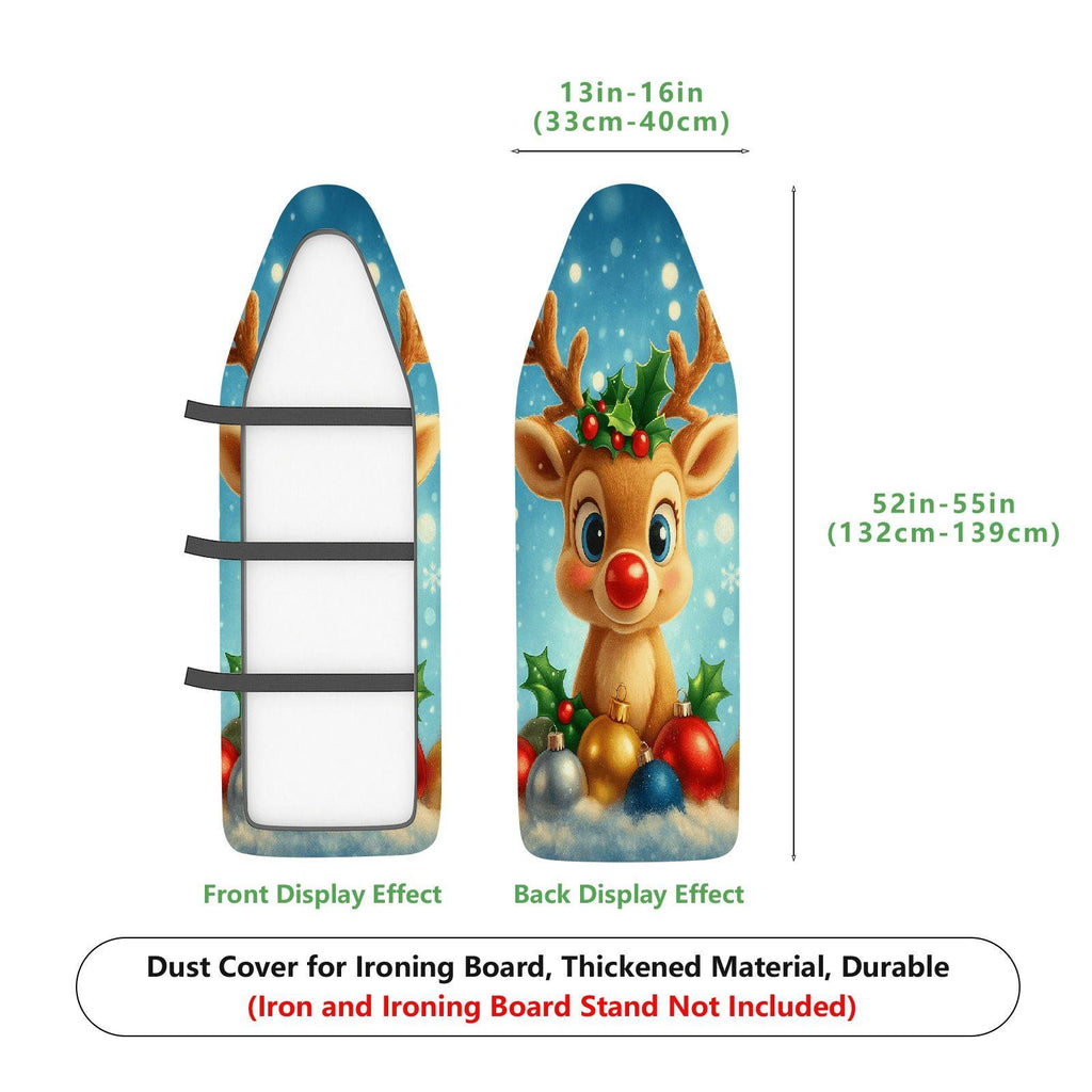 1-Piece Reindeer Christmas Snowflakes  Ironing Board Cover, Universal Size, Without Board