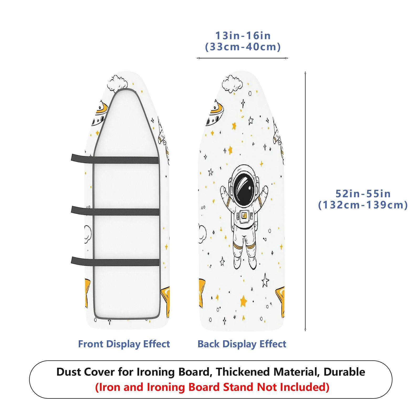 1-Piece Astronaut Spaceship Stars  Ironing Board Cover, Universal Size, Without Board