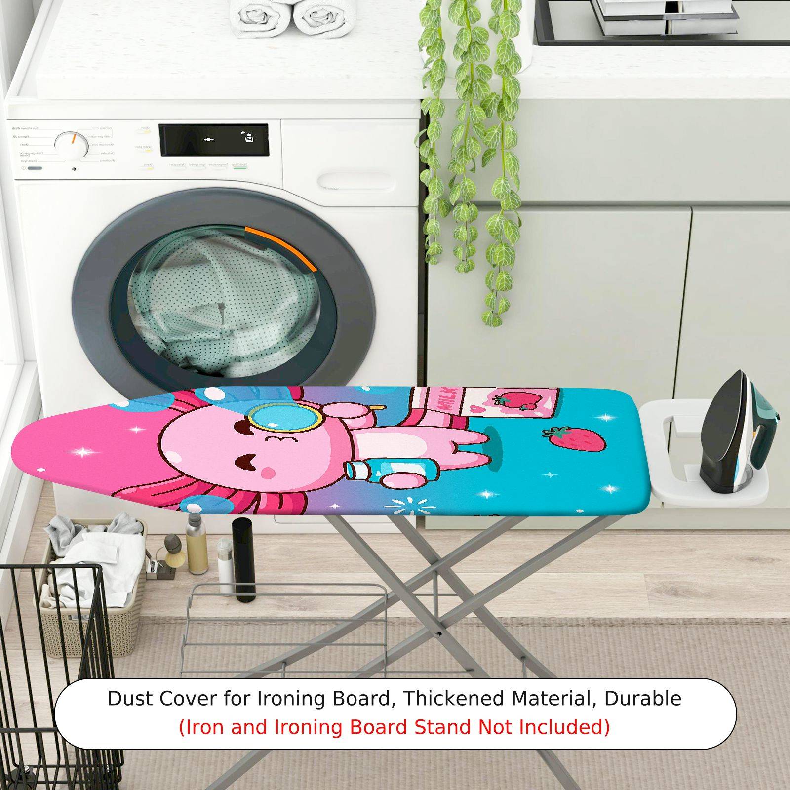 1-Piece Rabbit Strawberry Milk  Ironing Board Cover, Universal Size, Without Board