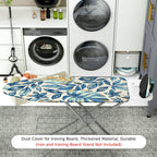 1-Piece Blue Leaf Pattern Nature Tropical  Ironing Board Cover, Universal Size, Without Board