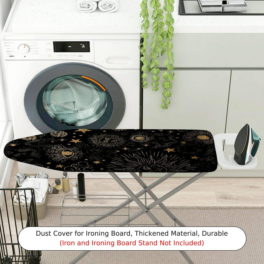 1-Piece Starry Sky Celestial Black  Ironing Board Cover, Universal Size, Without Board