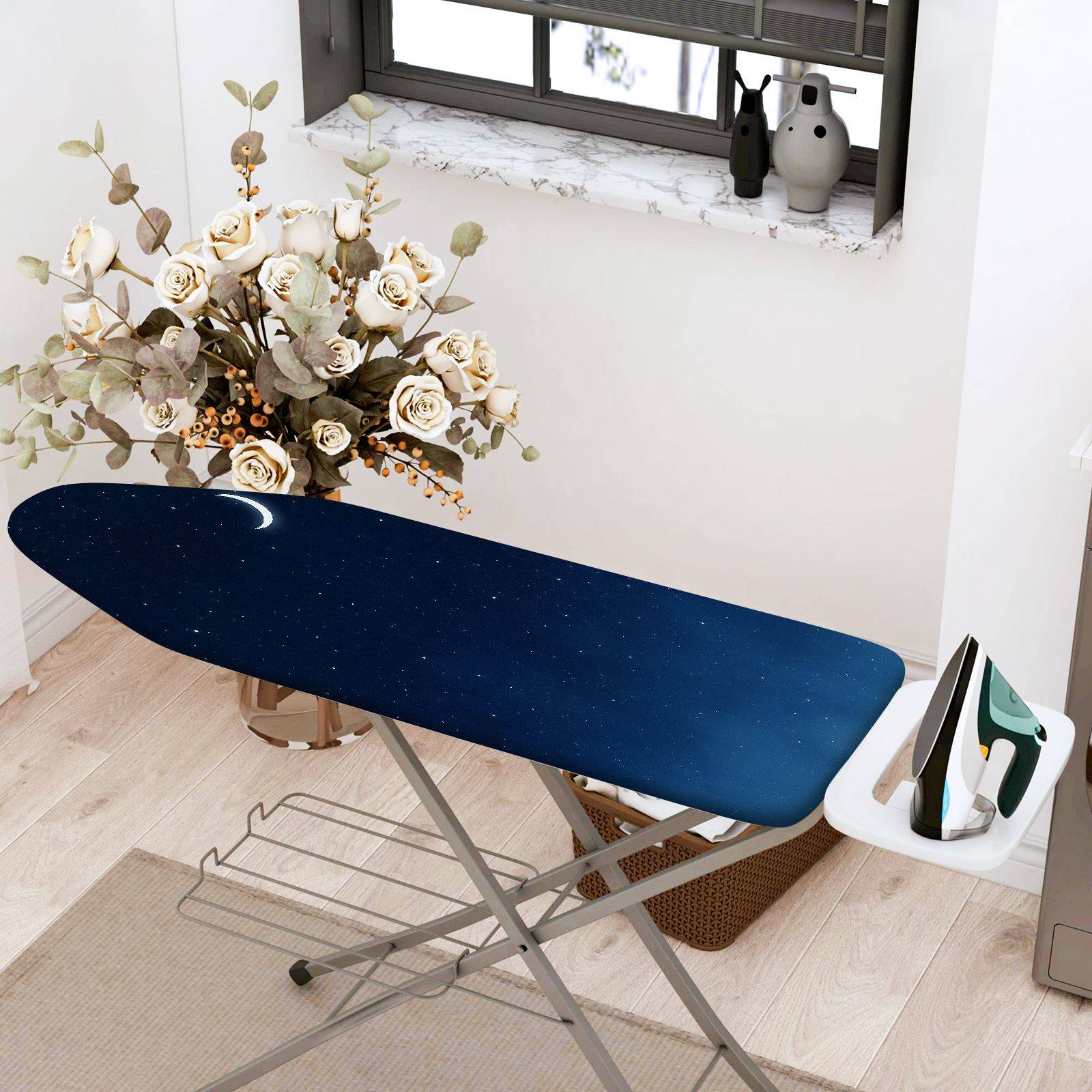 1-Piece Starry Night Sky Moon  Ironing Board Cover, Universal Size, Without Board