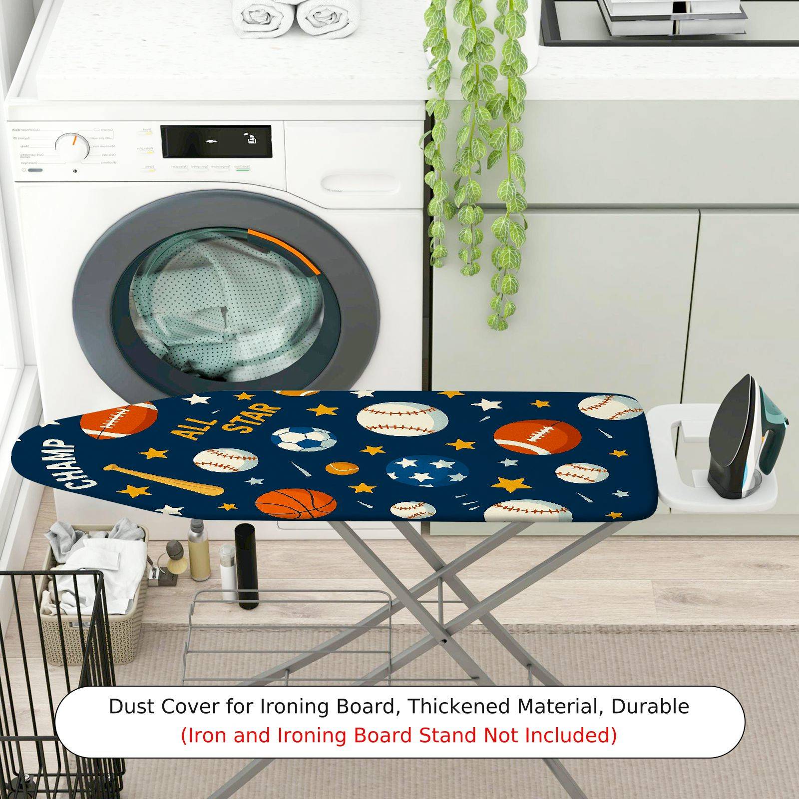 1-Piece Sports Balls Stars  Ironing Board Cover, Universal Size, Without Board