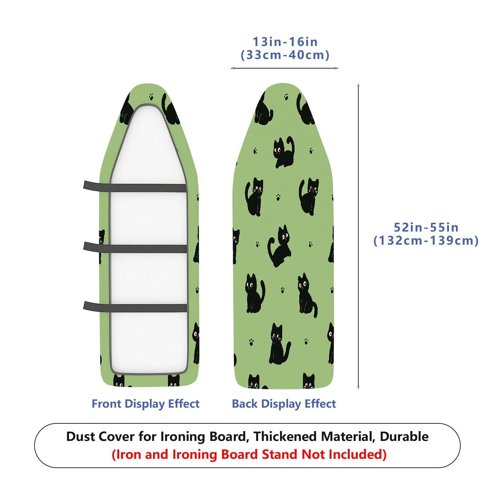 1-Piece Black Cat Paw Print  Ironing Board Cover, Universal Size, Without Board