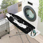 1-Piece Cat Black White  Ironing Board Cover, Universal Size, Without Board