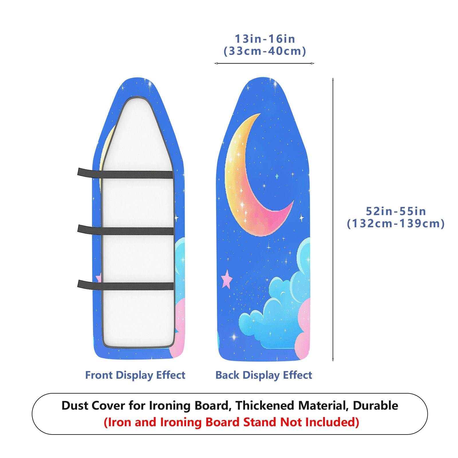 1-Piece Moon Star Cloud  Ironing Board Cover, Universal Size, Without Board