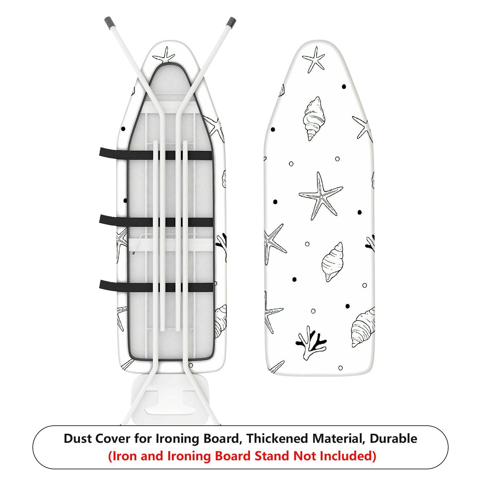 1-Piece Seaside Starfish Shell Coral  Ironing Board Cover, Universal Size, Without Board