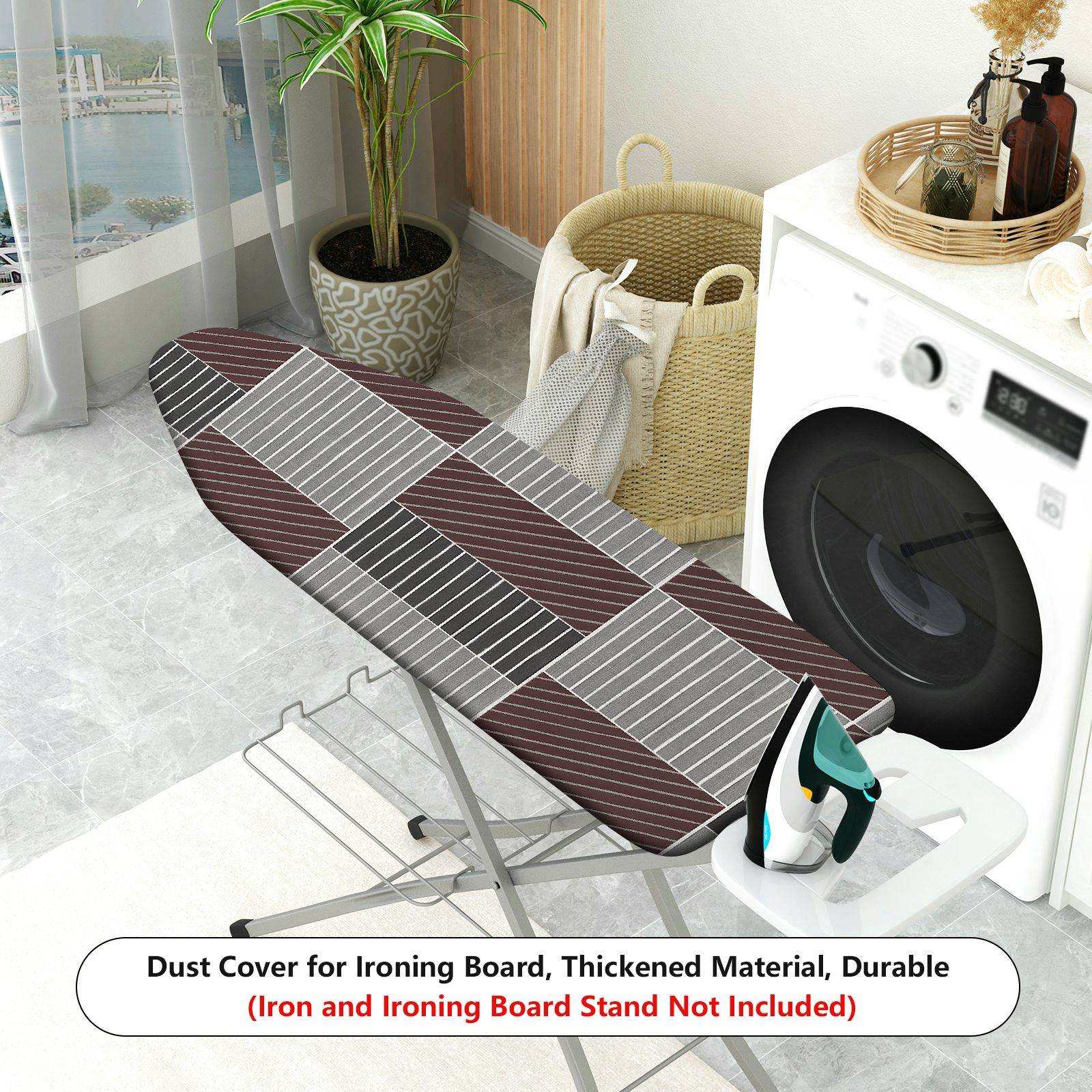 1-Piece Striped Geometric Modern  Ironing Board Cover, Universal Size, Without Board