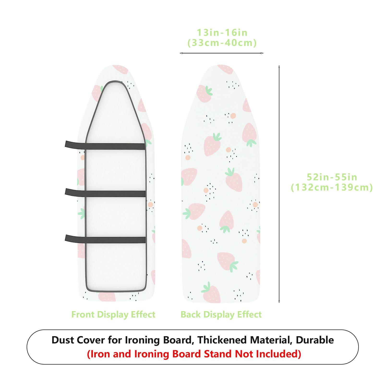 1-Piece Strawberry Floral Cute  Ironing Board Cover, Universal Size, Without Board