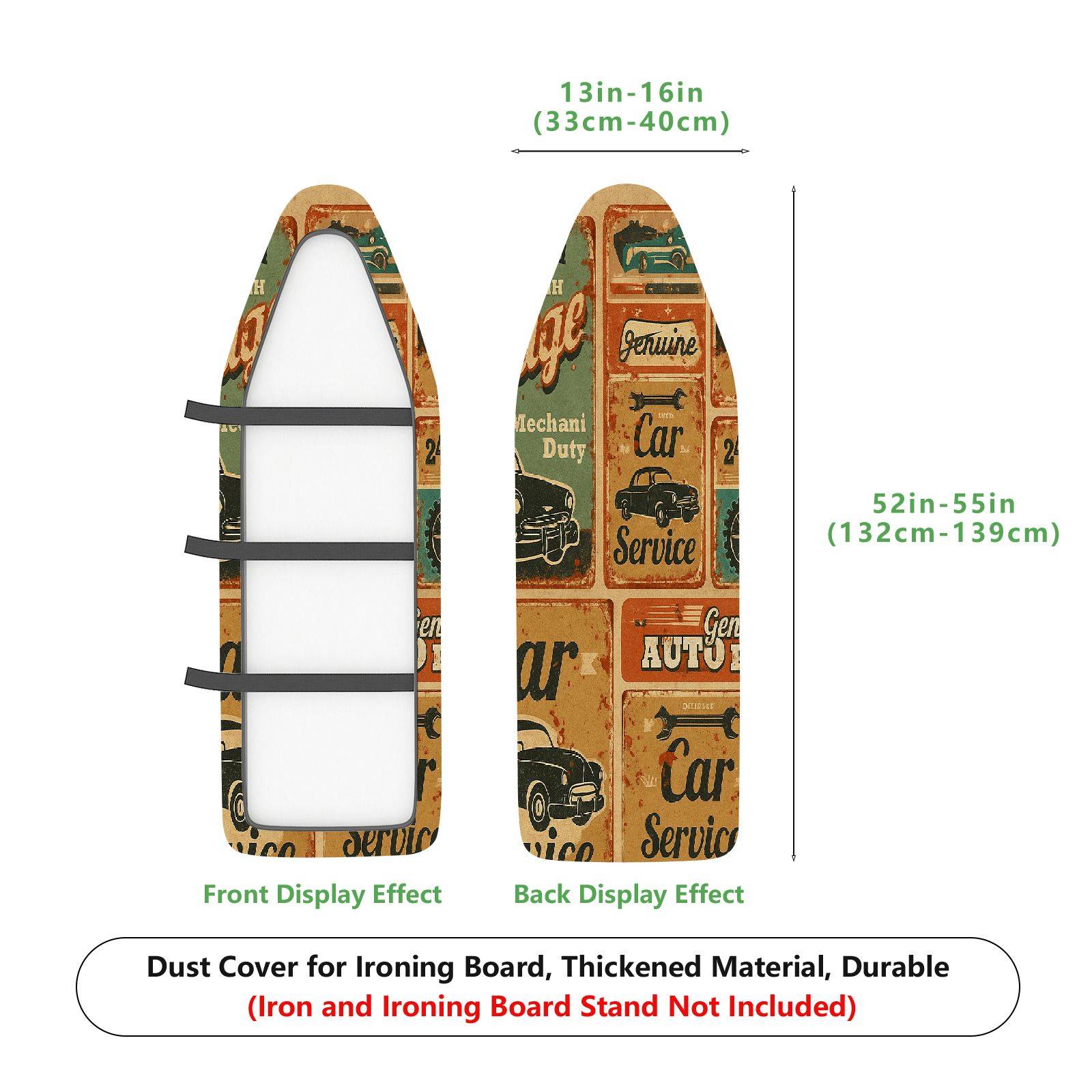 1-Piece Vintage Car Retro Art Poster  Ironing Board Cover, Universal Size, Without Board