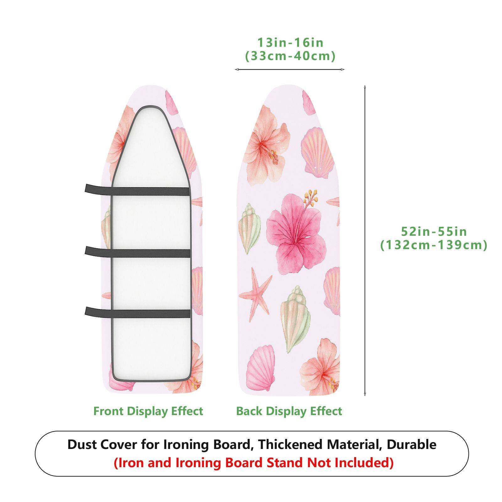 1-Piece Floral Tropical Beach  Ironing Board Cover, Universal Size, Without Board