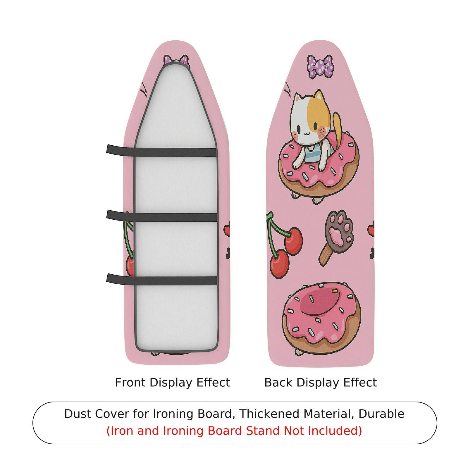 1-Piece Cat Donut Cherry  Ironing Board Cover, Universal Size, Without Board