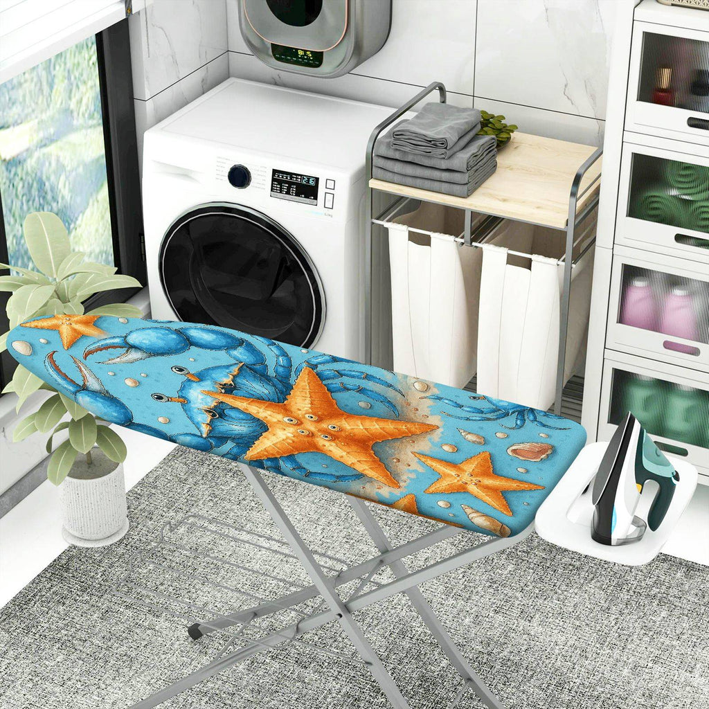 1-Piece Sea Crab Starfish Marine  Ironing Board Cover, Universal Size, Without Board