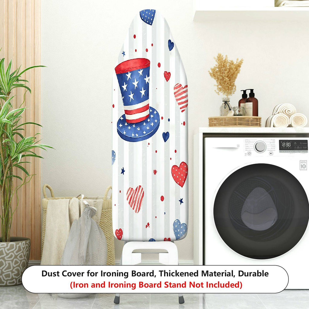 1-Piece Patriotic Stars Stripes Hearts  Ironing Board Cover, Universal Size, Without Board