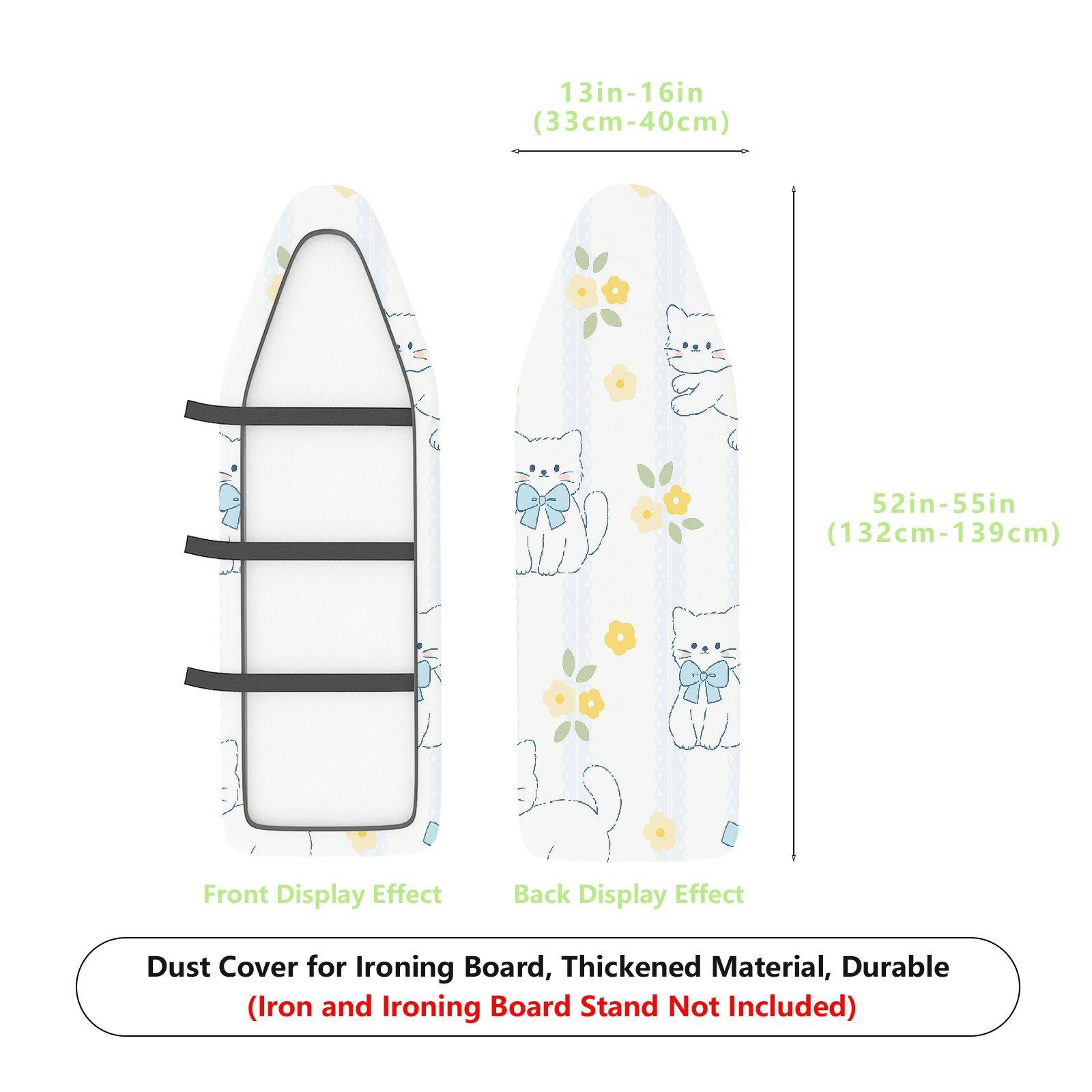1-Piece Cat Flower  Ironing Board Cover, Universal Size, Without Board