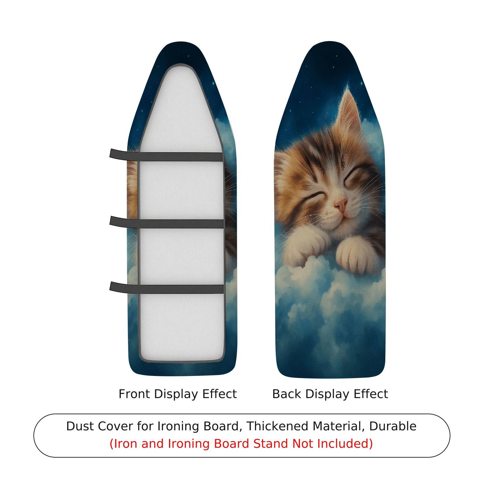 1-Piece Cat Clouds Stars  Ironing Board Cover, Universal Size, Without Board