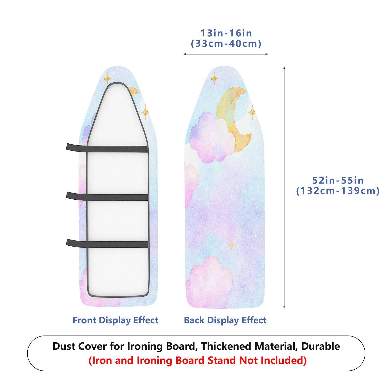 1-Piece Starry Sky Moon Cloud  Ironing Board Cover, Universal Size, Without Board
