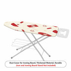 1-Piece Christmas Red White Pattern Santa Hat  Ironing Board Cover, Universal Size, Without Board