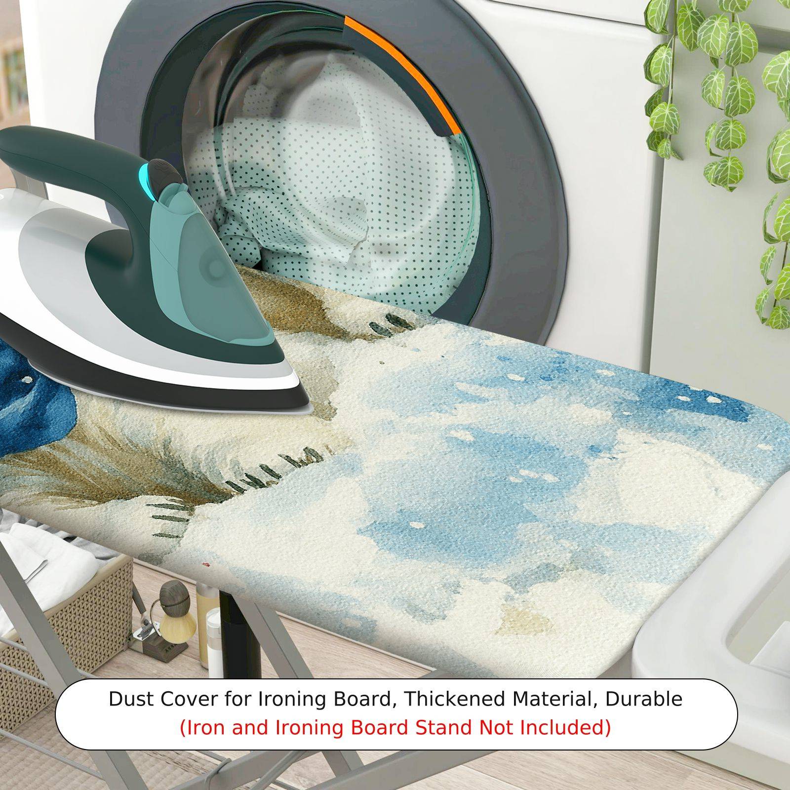 1-Piece Polar Bear Christmas Snow  Ironing Board Cover, Universal Size, Without Board