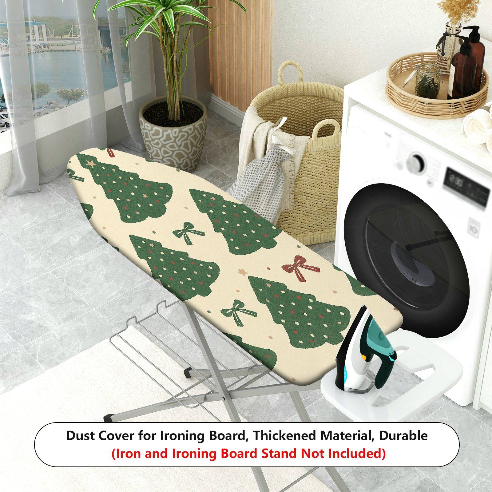 1-Piece Christmas Tree Bow Star  Ironing Board Cover, Universal Size, Without Board
