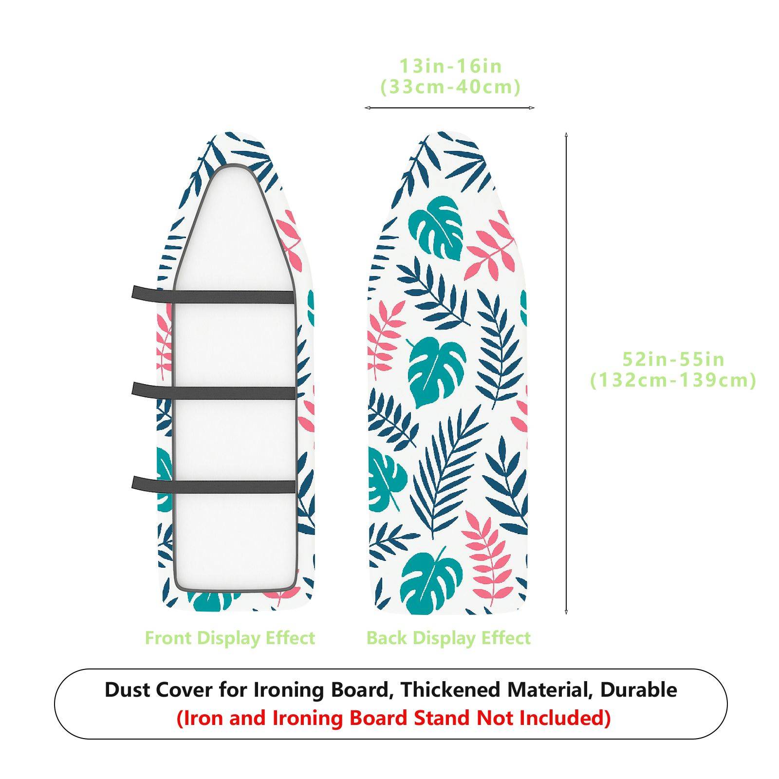 1-Piece Floral Tropical Leaf Pattern Graphic  Ironing Board Cover, Universal Size, Without Board