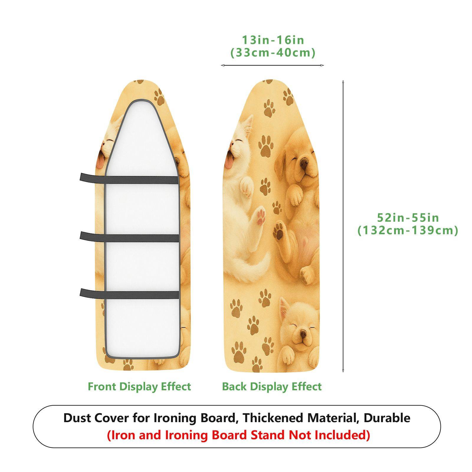 1-Piece Puppy Paw Print Sleeping Dogs Cute  Ironing Board Cover, Universal Size, Without Board