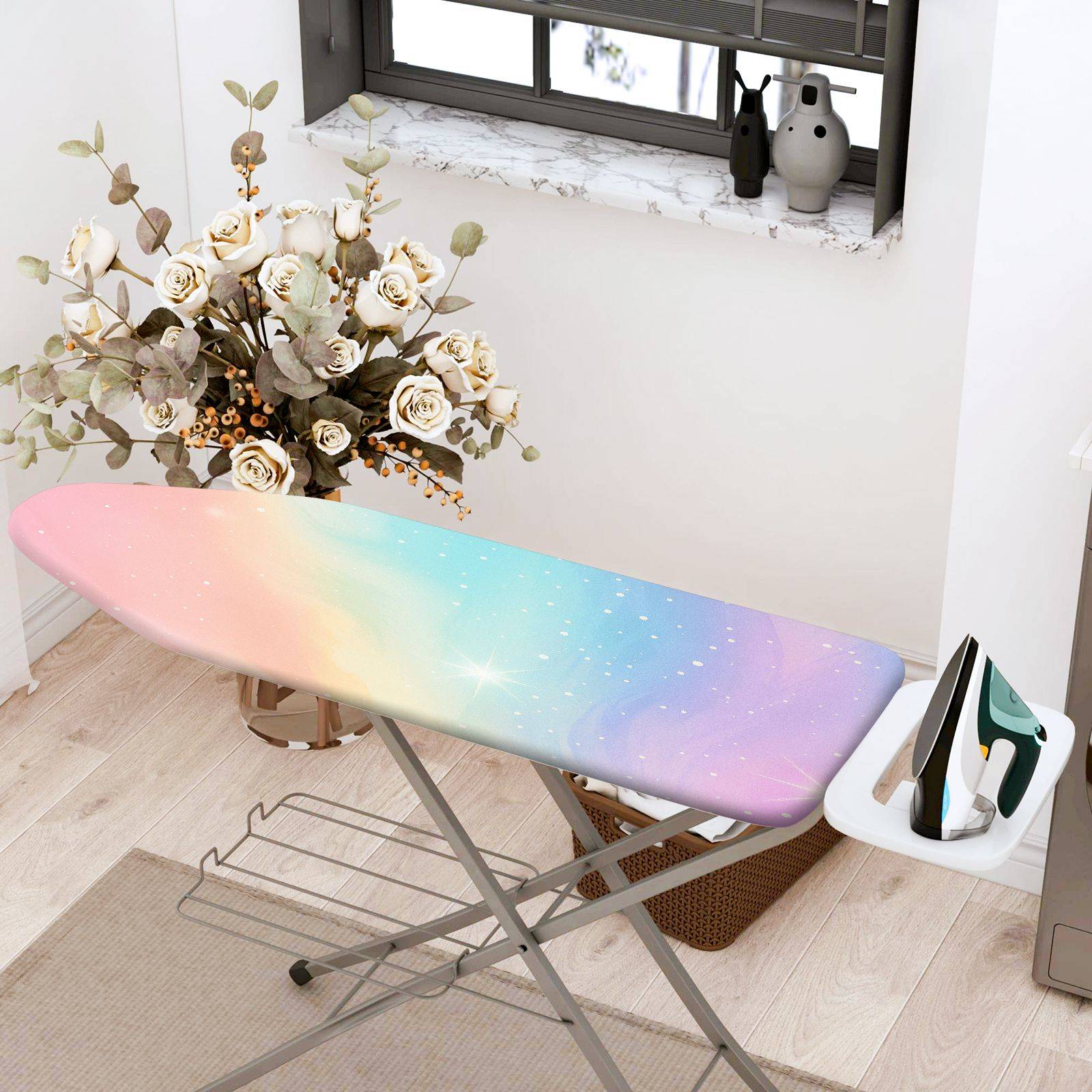 1-Piece Pastel Galaxy Star  Ironing Board Cover, Universal Size, Without Board