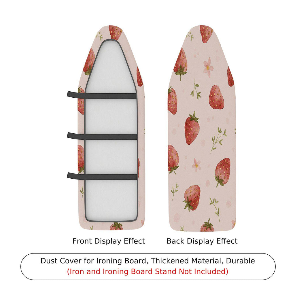 1-Piece Strawberry Floral Pattern  Ironing Board Cover, Universal Size, Without Board