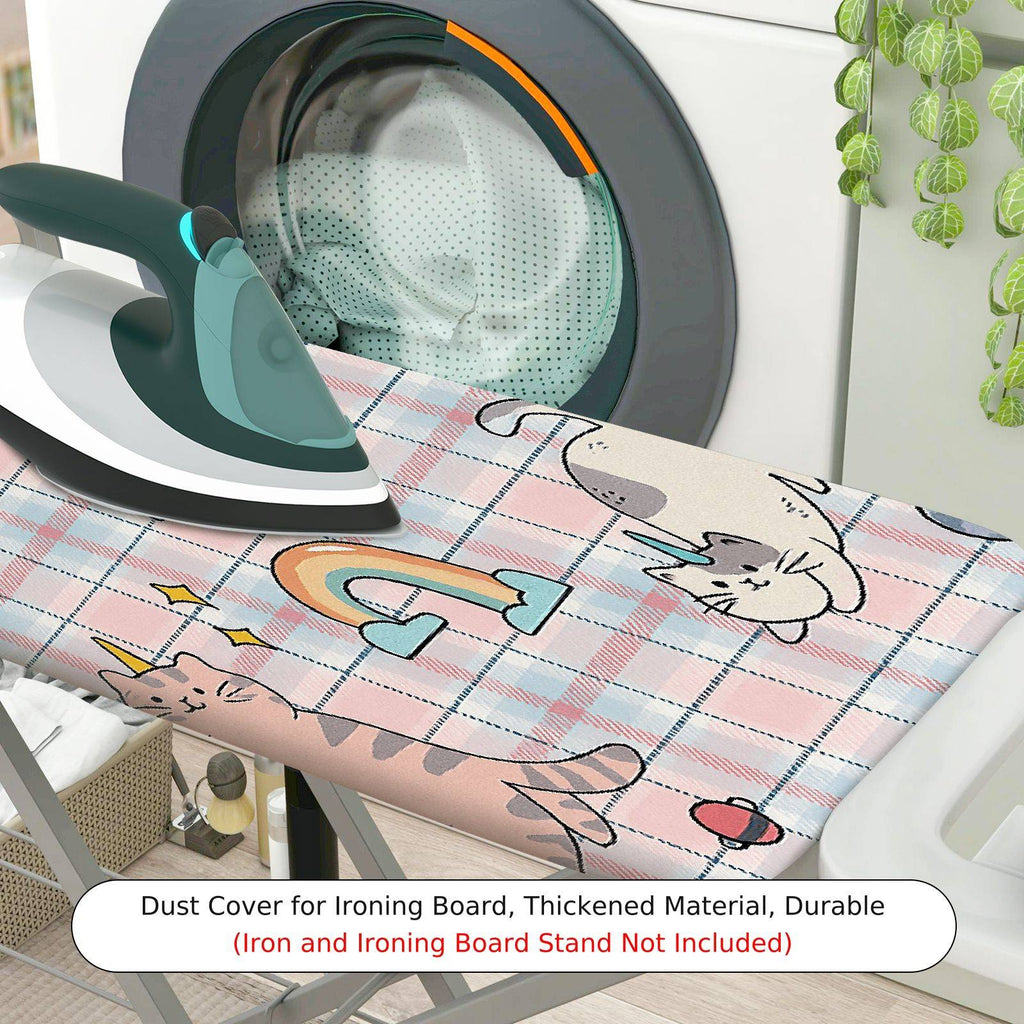 1-Piece Cat Unicorn Rainbow  Ironing Board Cover, Universal Size, Without Board