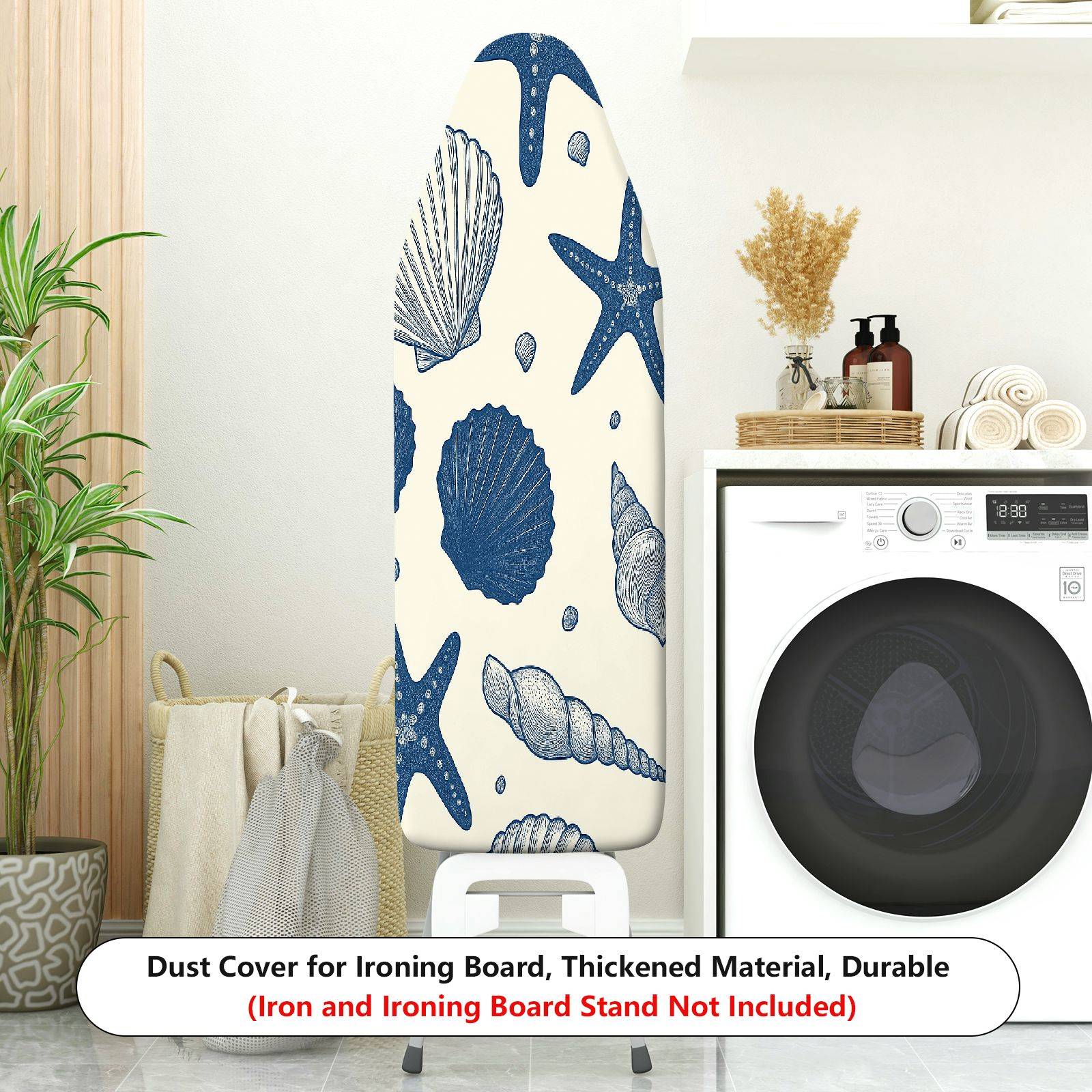 1-Piece Seashell Starfish Ocean  Ironing Board Cover, Universal Size, Without Board