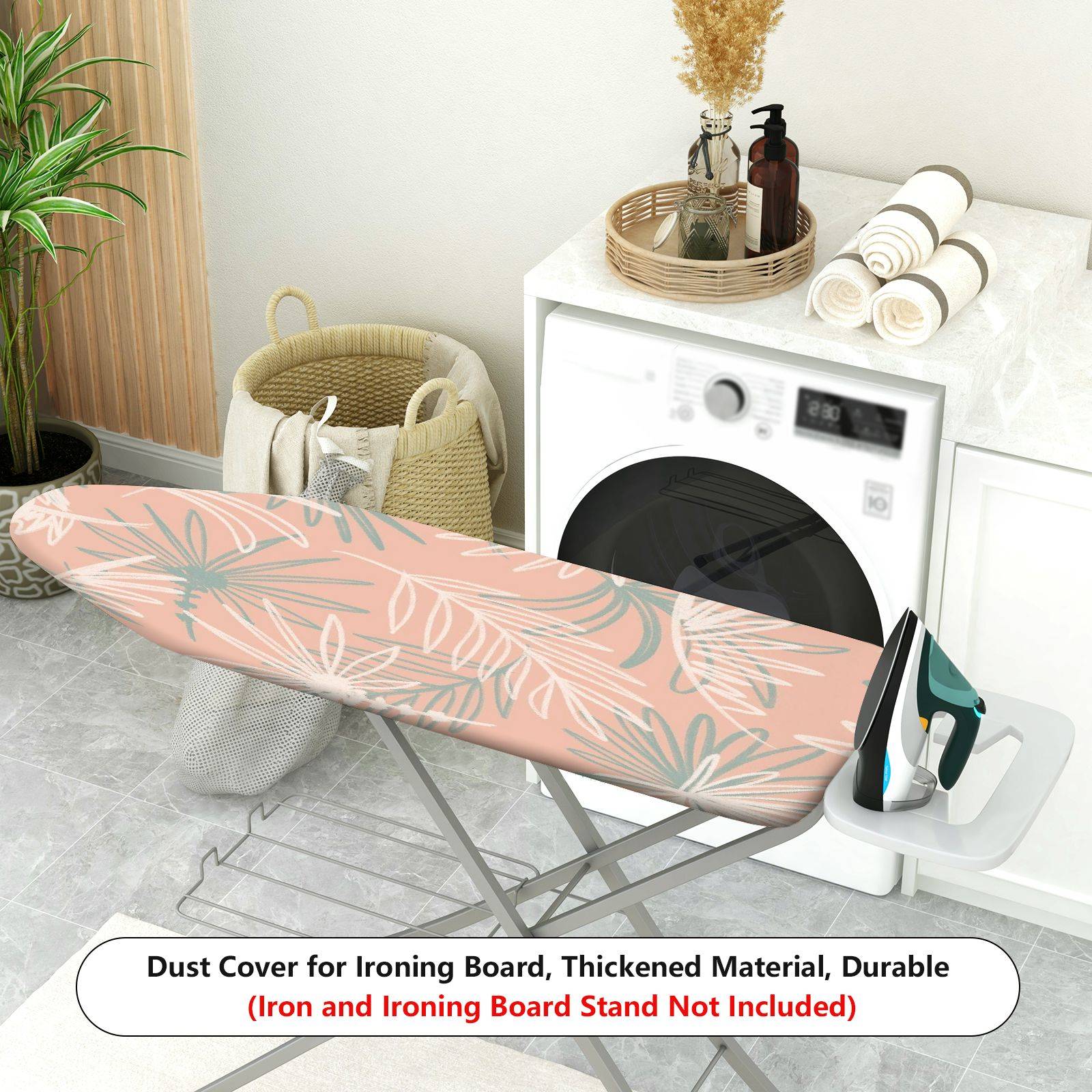 1-Piece Leaf Minimalist Tropical  Ironing Board Cover, Universal Size, Without Board