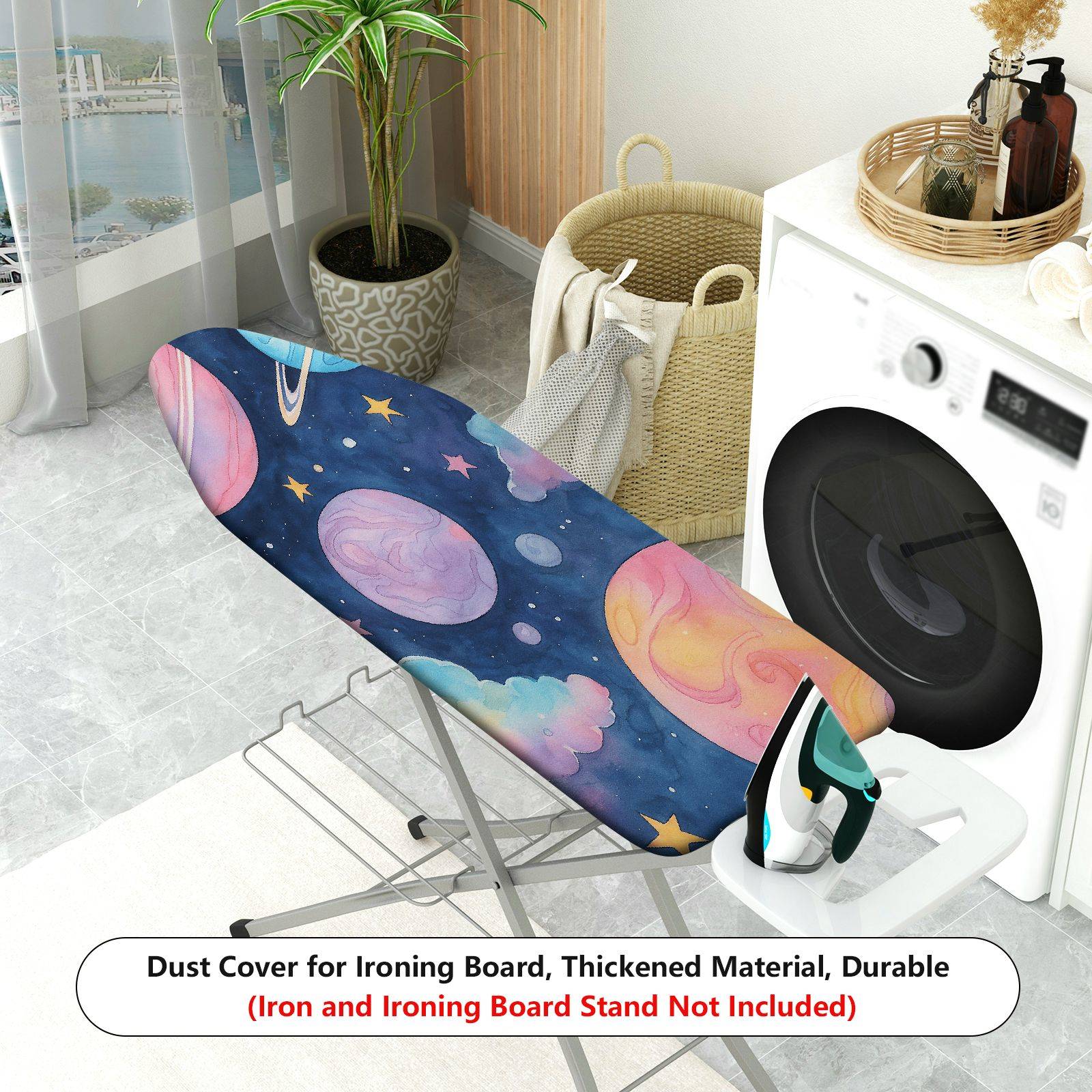 1-Piece Galaxy Space Planet Star  Ironing Board Cover, Universal Size, Without Board