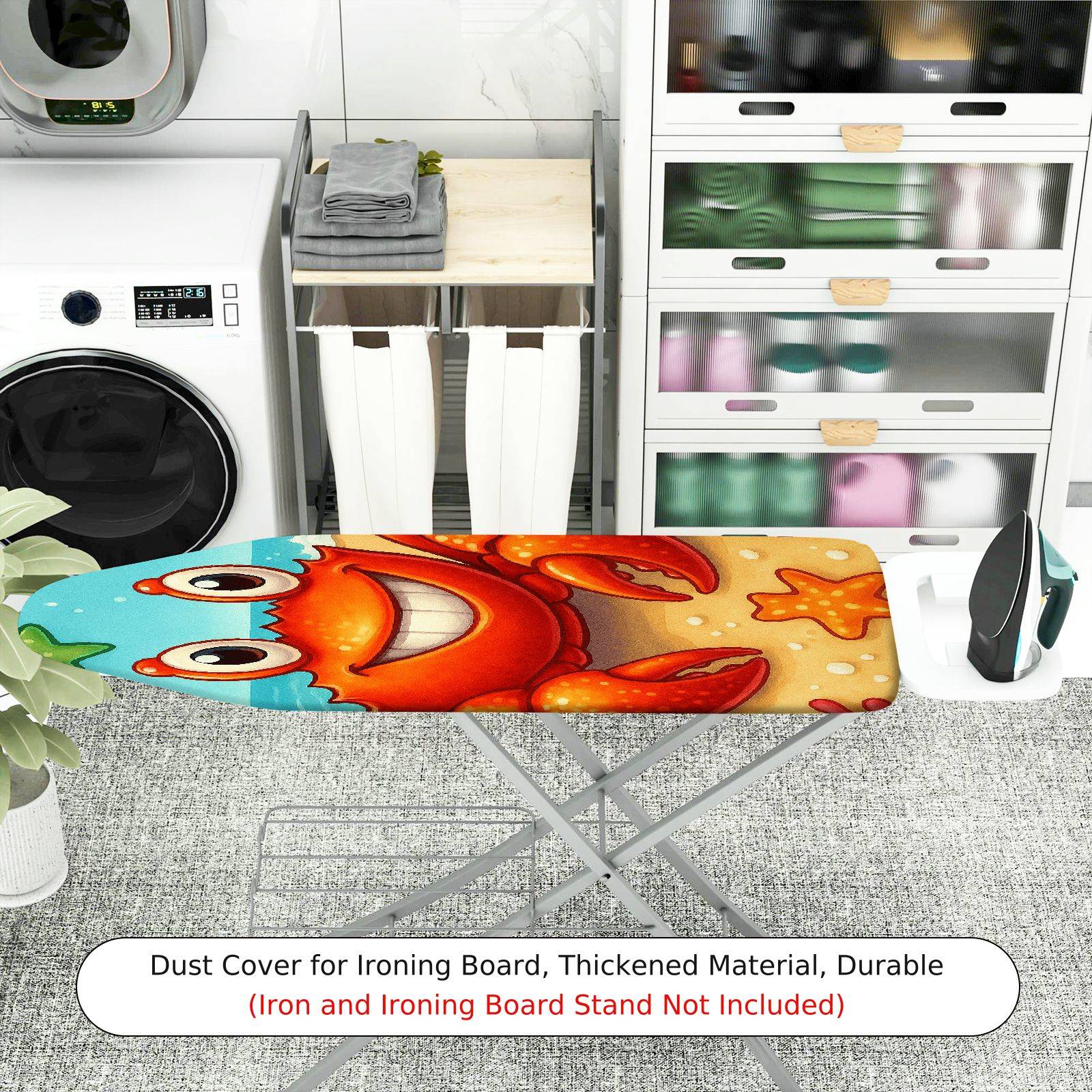1-Piece Sea Crab Starfish  Ironing Board Cover, Universal Size, Without Board