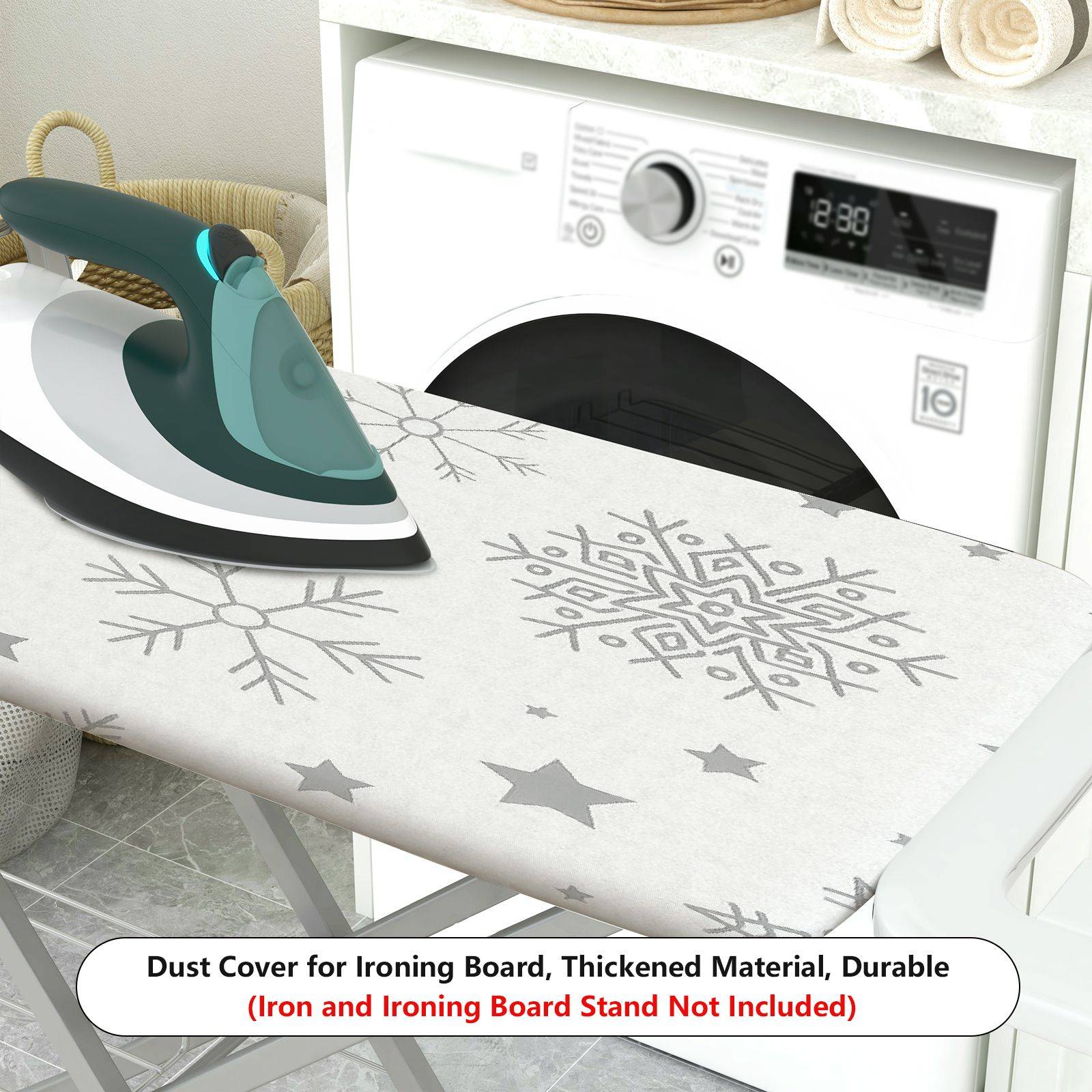 1-Piece Snowflake Star Winter  Ironing Board Cover, Universal Size, Without Board