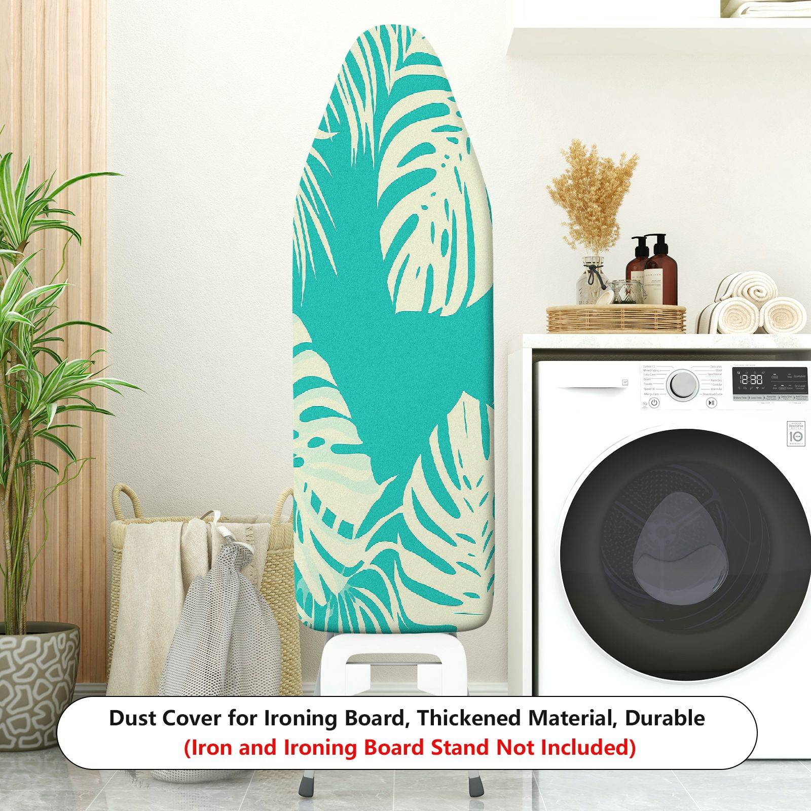 1-Piece Tropical Leaf Green Pattern  Ironing Board Cover, Universal Size, Without Board
