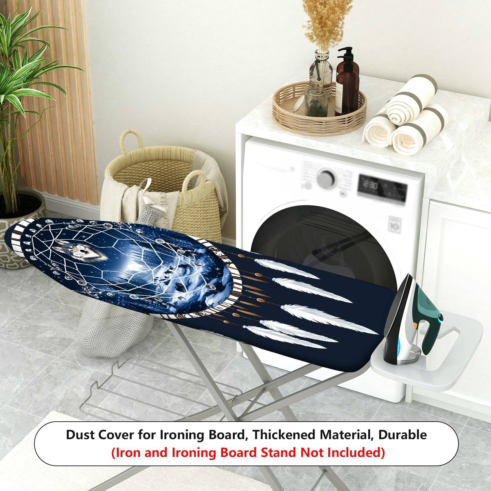 1-Piece Wolf Dream Catcher Feathers  Ironing Board Cover, Universal Size, Without Board